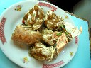当店お勧め，シャコの空揚げ．このシャコでかい!!
